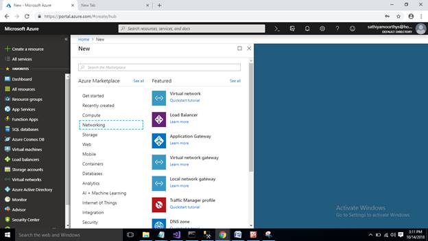 Creating Virtual Network And Virtual Machine On Azure